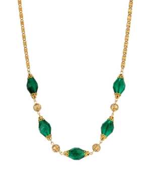 image of 2028 Women-s 14K Gold Dipped Bead and Filigree Necklace