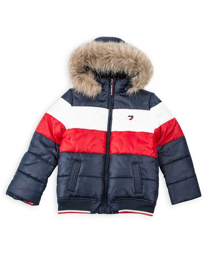 Tommy Hilfiger Toddler Girls Colorblock Puffer Jacket - Macy's