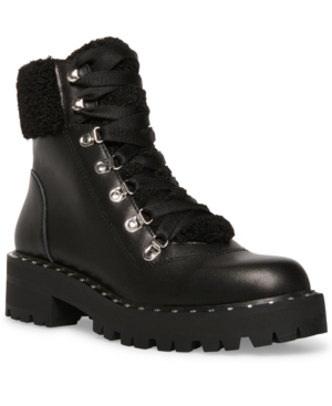image of Steve Madden Women-s Receptive Lace-Up Hiker Booties
