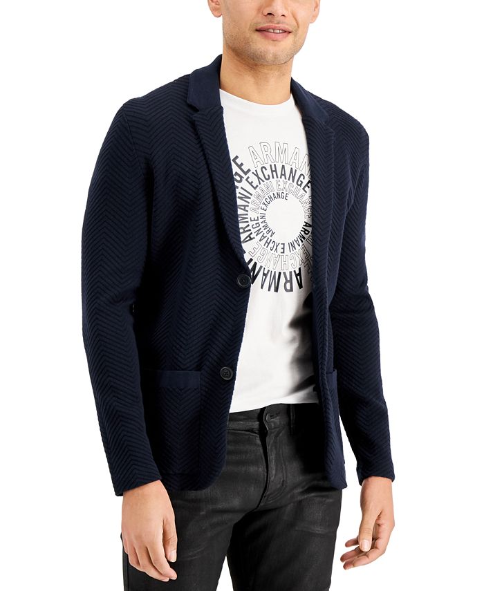 A|X Armani Exchange Men's Textured Button Blazer & Reviews - Coats &  Jackets - Men - Macy's