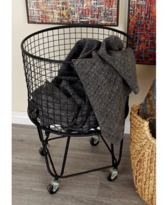 by Cosmopolitan Black Industrial Metal Storage Cart, 25 x 17