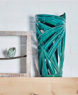by Cosmopolitan Green Stoneware Vase, 16 x 7 x 8