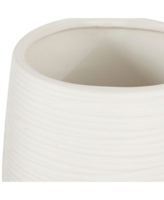 by Cosmopolitan White Porcelain Contemporary Vase, 5" x 9"