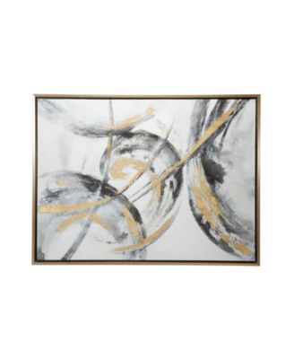 by Cosmopolitan Gold Contemporary Abstract Canvas Wall Art, 30" x 40"