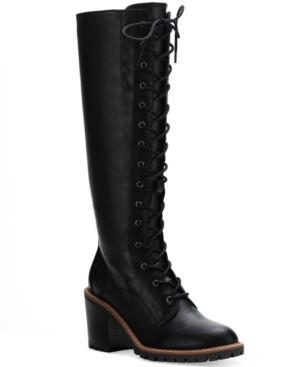 image of Sun + Stone Eleanor Tall Lace-Up Boots, Created for Macy-s Women-s Shoes