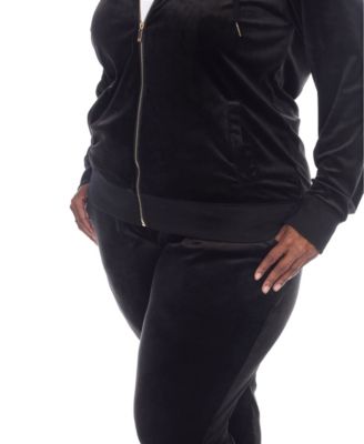 Plus Size Velour Tracksuit Loungewear 2pc Set