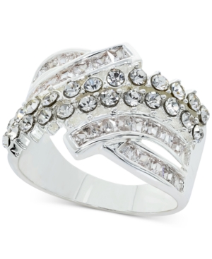 image of Charter Club Silver-Tone Crystal Wrap Ring, Created for Macy-s