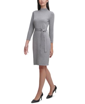 calvin klein belted sweater dress