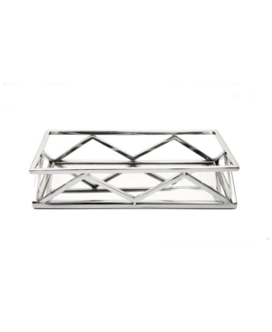 Classic Touch Oblong Mirror Tray In Silver - Tone