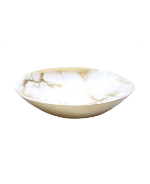 Classic Touch Marbleized Oval Bowls, Set Of 4 In Gold - Tone