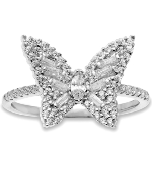 Giani Bernini Cubic Zirconia Butterfly Statement Ring In Sterling Silver, Created For Macy's In White