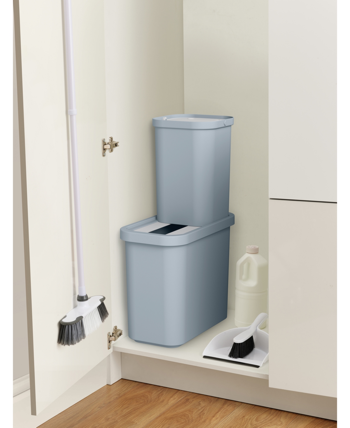 GoRecycle 46-Liter Recycling Collector & Caddy Set - Grey