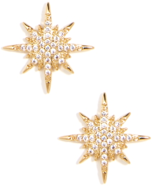 image of Zenzii Gold-Tone Pave Celestial Stud Earrings