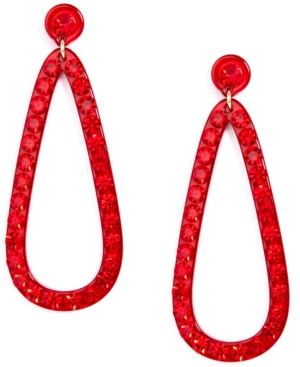 image of Zenzii Gold-Tone Crystal Colored Open Drop Earrings