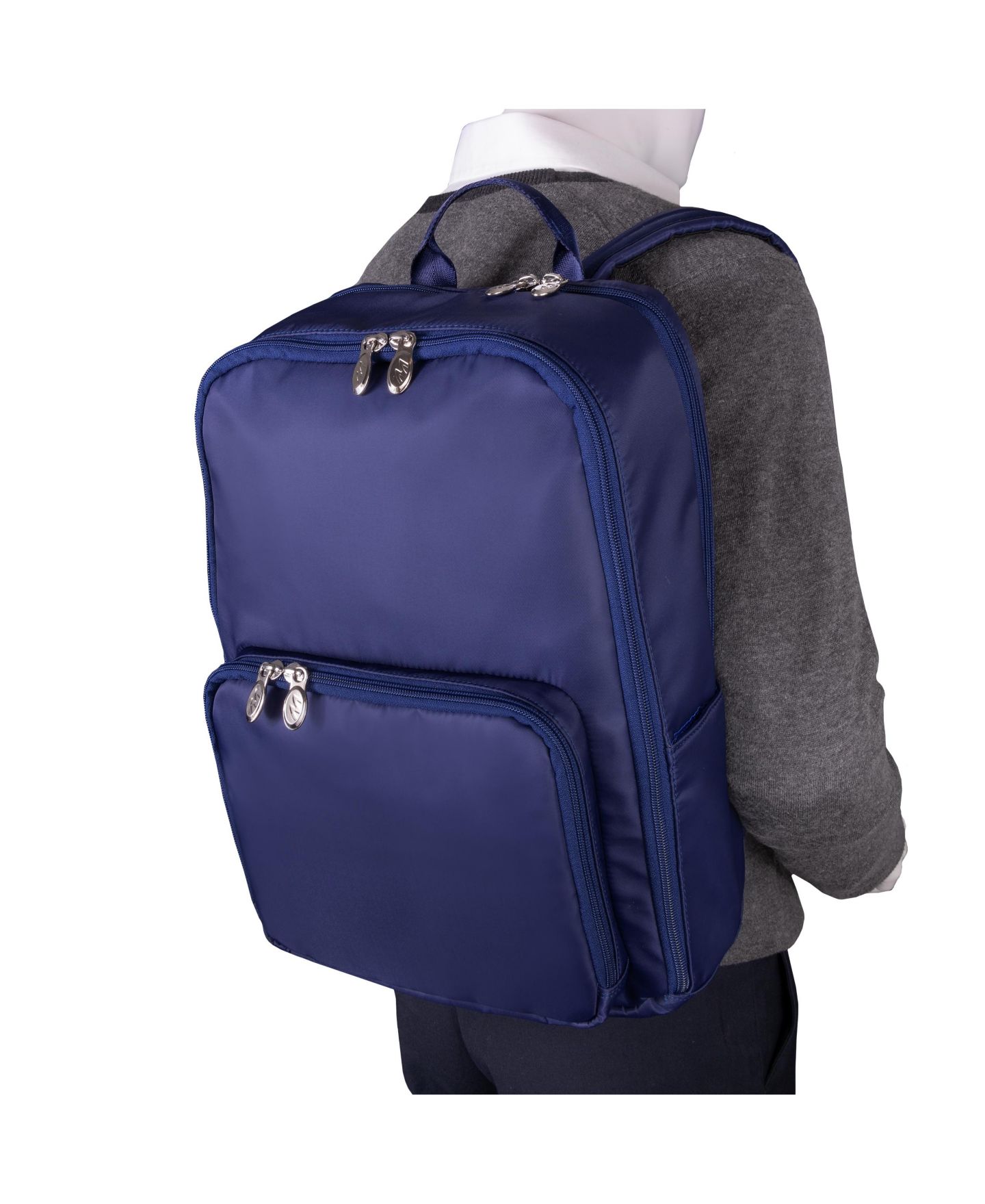 Рюкзак McKlein Transport 15" Nano Tech-Light Nylon Dual-Compartment Laptop & Tablet, цвет: Тёмно-синий — фото 10