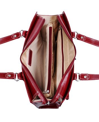 McKlein - JOLIET,Top Grain Cowhide Leather 15.4"  Laptop Shoulder Tote,Red ( 97116)