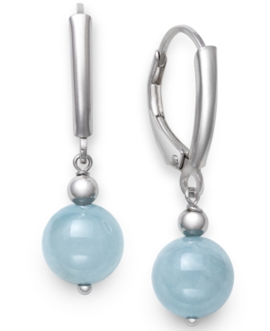 image of Giani Bernini Milky Aquamarine Drop Earrings in Sterling Silver, Created for Macy;s