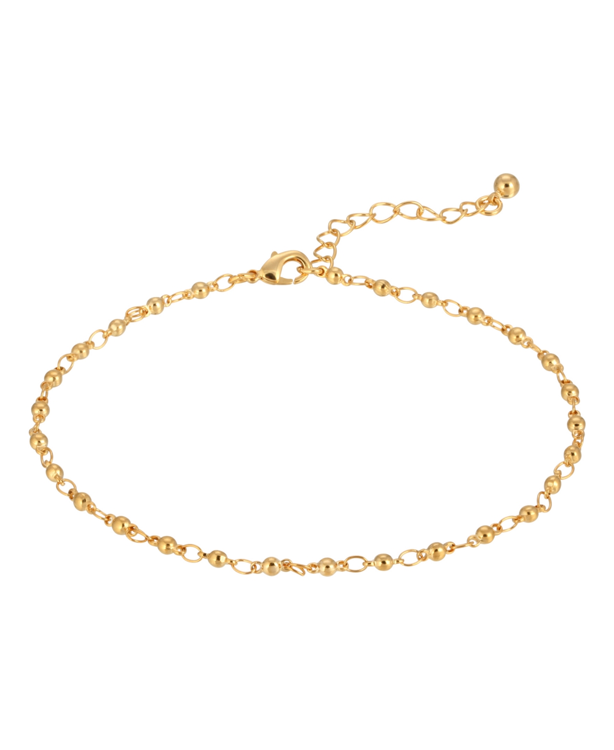 Women's Gold-Tone Beaded Chain Anklet - Yellow