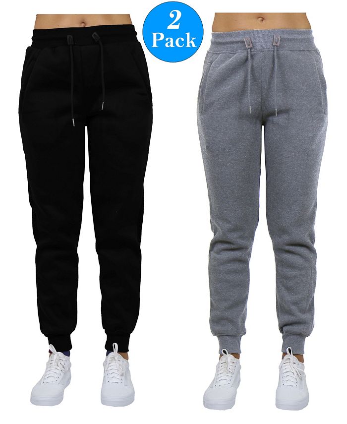 Galaxy By Harvic Women's Slim Fit Heavy Weight Fleece Lined Joggers - 2  Pack - Macy's