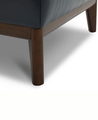 Jollene Leather Ottoman with Wood Trays