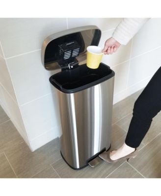 SoftStep Stainless Steel Trash Can with Odor Filter