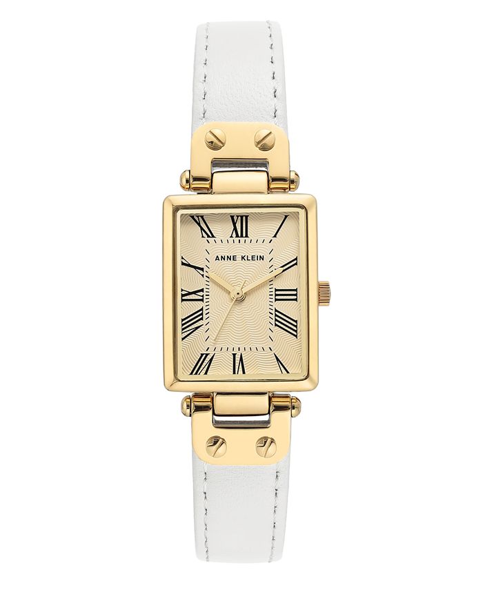 Anne klein white leather strap watch shop