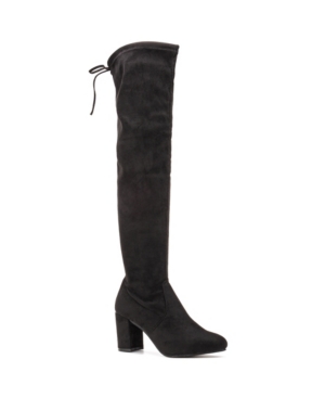 image of Olivia Miller Women-s Charlotte Over-The-Knee Regular Calf Chunky Heel Boots Women-s Shoes