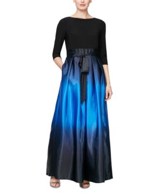 slny tie waist ombre skirt gown