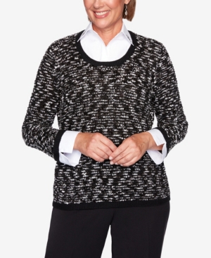 Women's Missy Knightsbridge Station Sparkly Eyelash Two-for-One Sweater