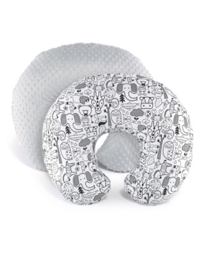 The Peanutshell Dinosaur and Navy Minky Dot Nursing Pillow Cover Set of 2