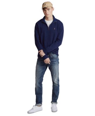 Men's Estate-Rib Cotton Quarter-Zip Pullover