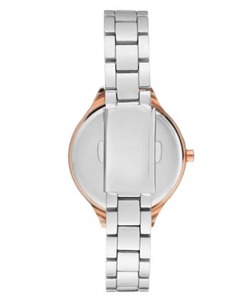 Nine West - Rose Gold-Tone and Silver-Tone Bracelet Watch, 34mm