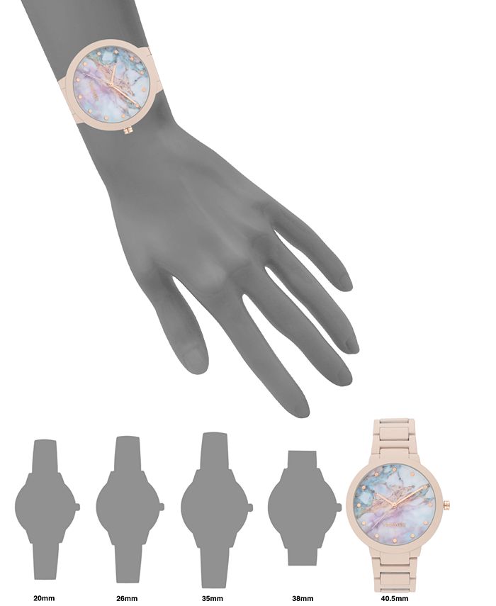 Nine West - Pink Rubberized Bracelet Watch, 40.5mm