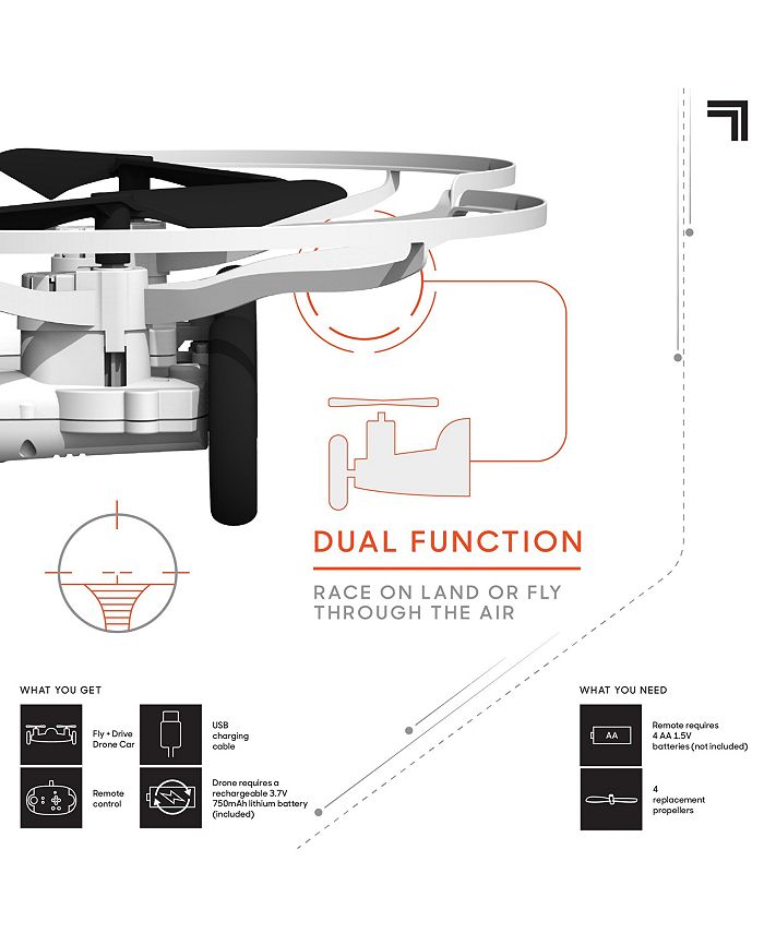 Sharper Image Fly and Drive 7" Drone Macy