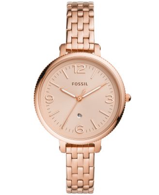 Fossil - Women's Monroe Rose Gold-Tone Rose Gold-Tone Bracelet Watch 38mm