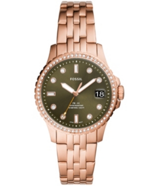 image of Fossil Women-s Fb-01 Rose Gold-Tone Bracelet Watch 36mm