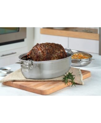 Metal Induction-Safe 8.5-Qt. Oval 3-in-1 Roaster with Lid & Rack