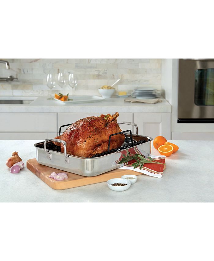 Viking 3Ply Stainless Steel Roasting Pan with Rack & BONUS Carving Set