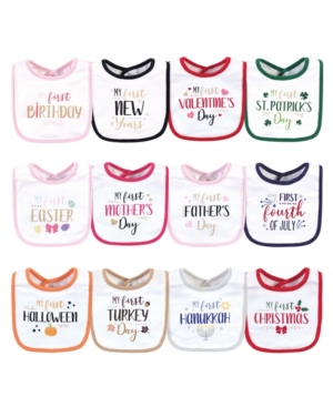 Baby Boys and Girls 12 Piece Cotton Bibs