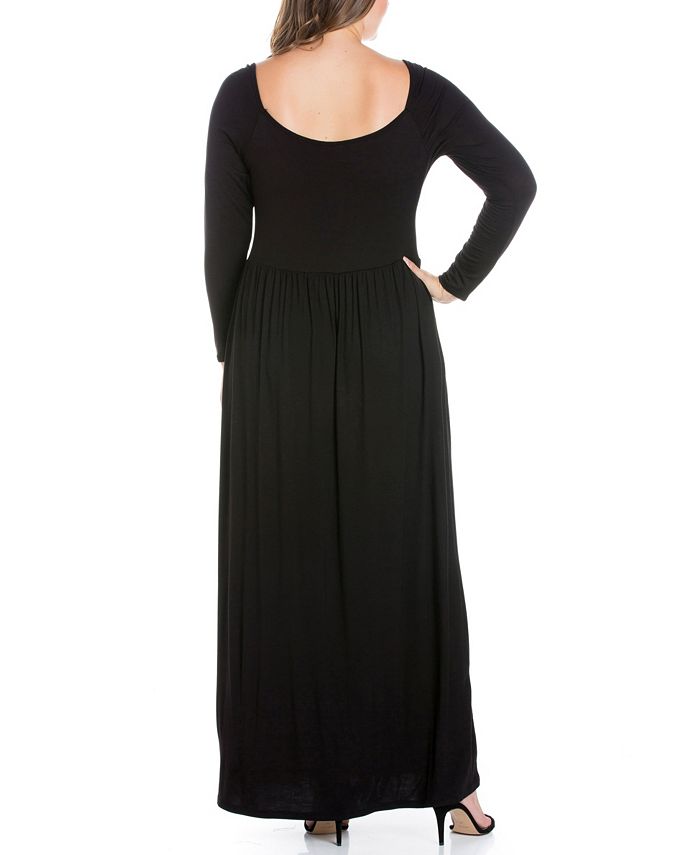 24seven Comfort Apparel Women's Plus Size Empire Waist Maxi Dress - Macy's