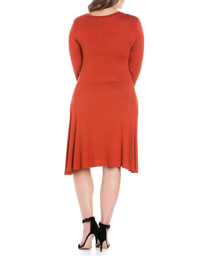 24seven Comfort Apparel Women's Plus Size Flared Dress - Macy's