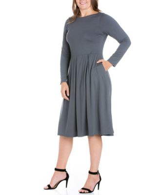 Women's Plus Size Fit and Flare Midi Dress