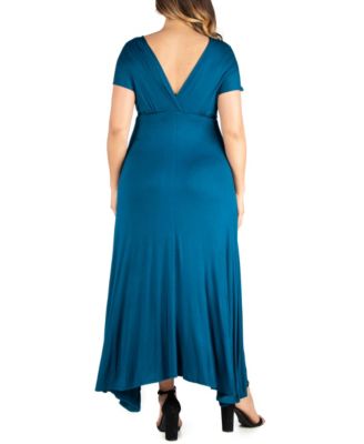 Plus Size Empire Waist V-neck Maxi Dress