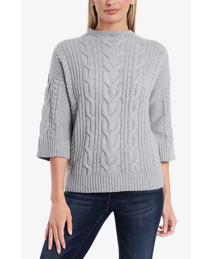 Vince Camuto Elbow Sleeve Funnel Neck Sweater - Macy's