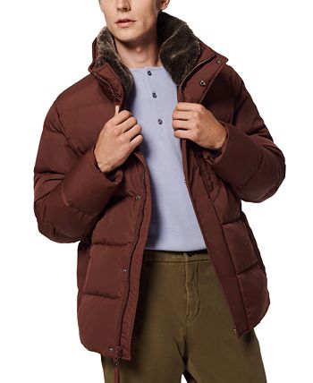 Marc New York - Men's Horizon Quilted Puffer Jacket with Hidden Hood & Removable Faux-Fur Trim