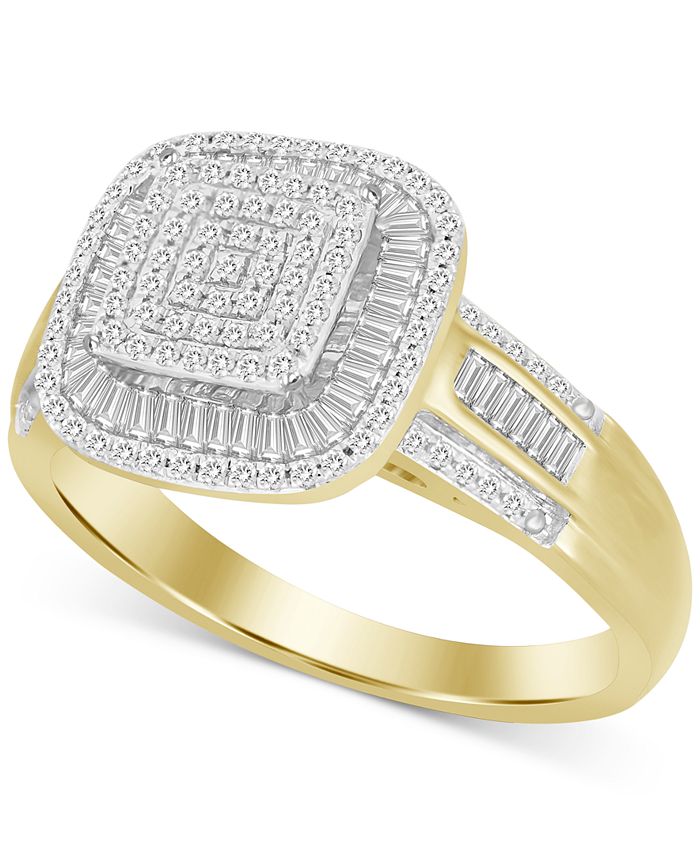 Macy's - Diamond Baguette Halo Ring (1/2 ct. t.w.) in 10k Gold