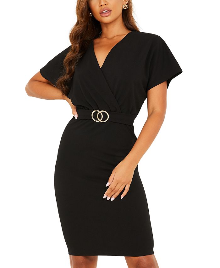 Belted bodycon dress