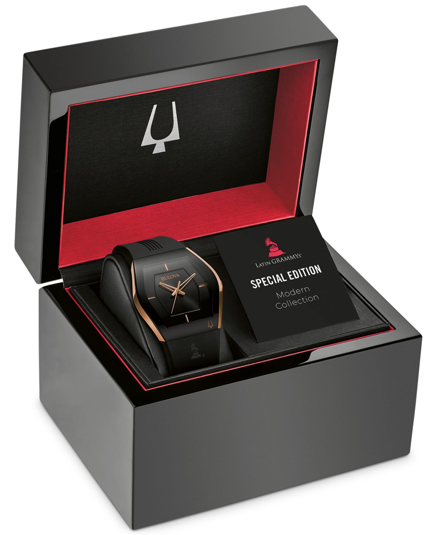 Мужские часы Bulova Latin Grammy Black Silicone Strap Watch 40.5mm — фото 4