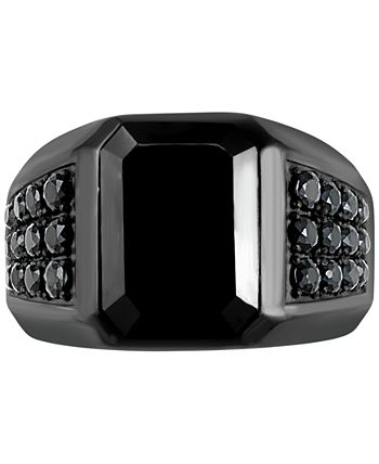 EFFY Collection - Men's Onyx & Black Spinel Ring in Black PVD over Sterling Silver