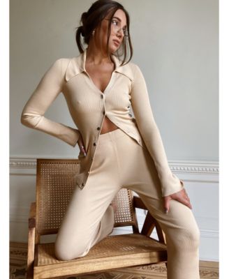 Danielle Bernstein - Ribbed Snap-Button Sweater